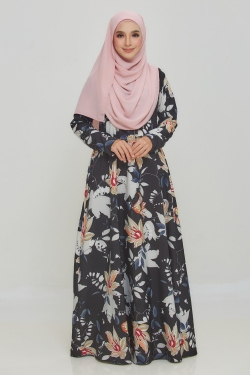 JUBAH PRINTED 37.17 - BLACK